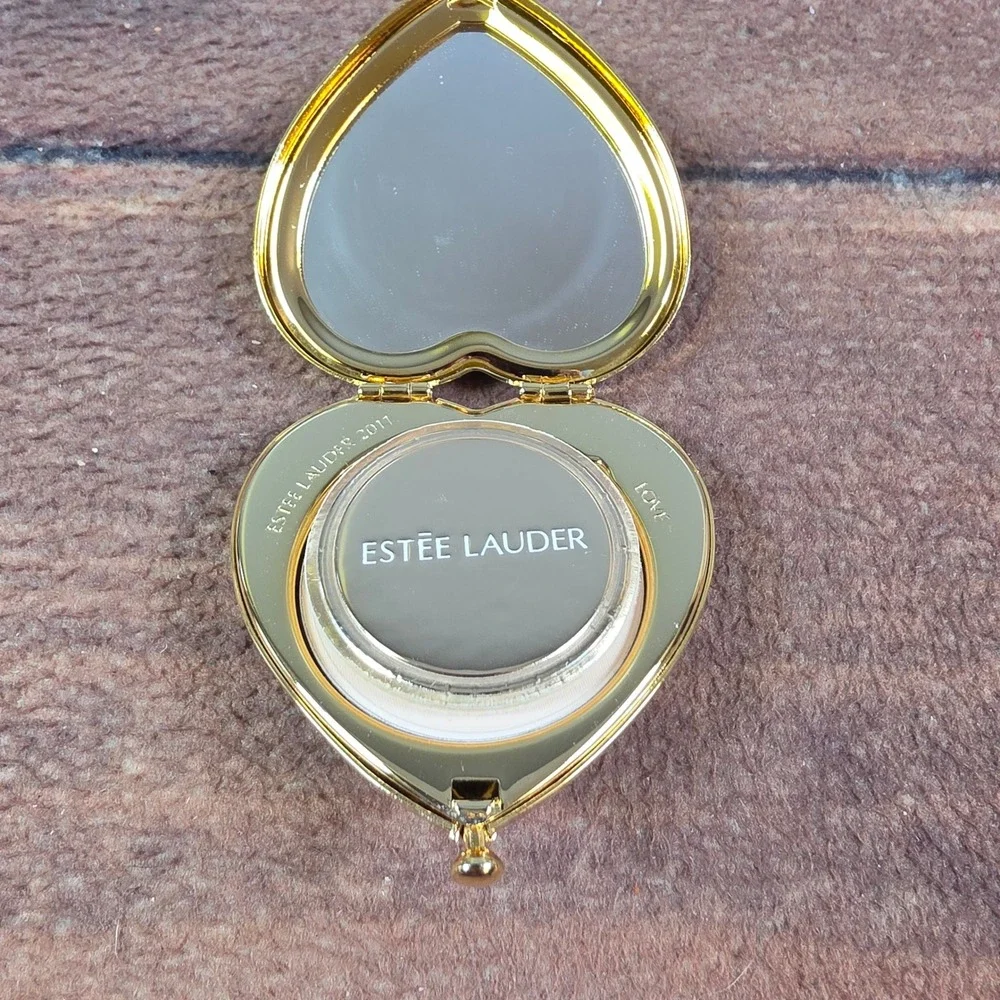 Estee Lauder Lucidity Powder Compact Womens Gold Excellent Heart Cabochon 2011